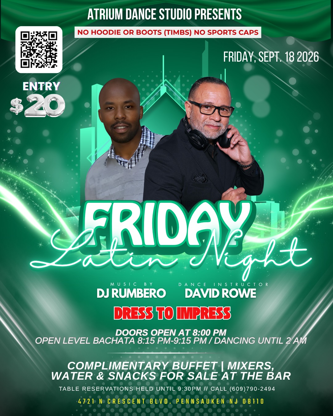 Latin Night at Atrium flyer